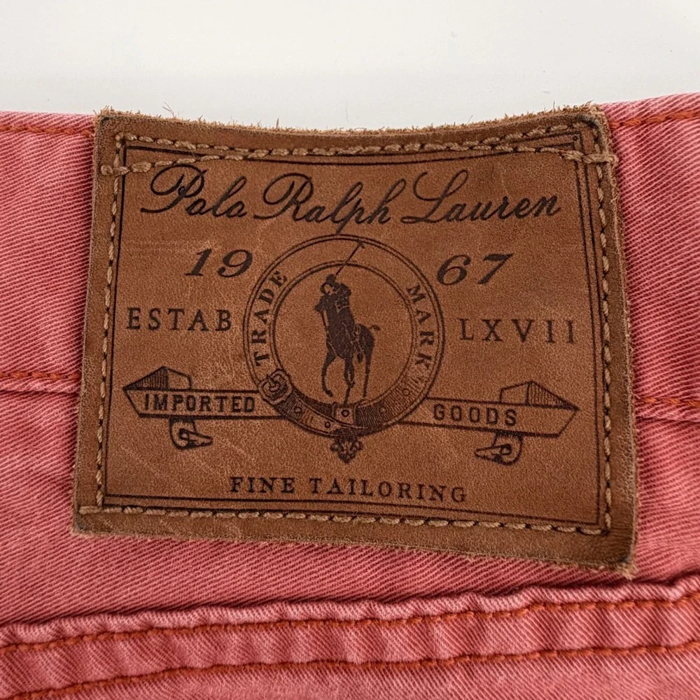 Polo Ralph Lauren Mens Salmon Red Stretch Cotton Straight Leg Pants 41x30